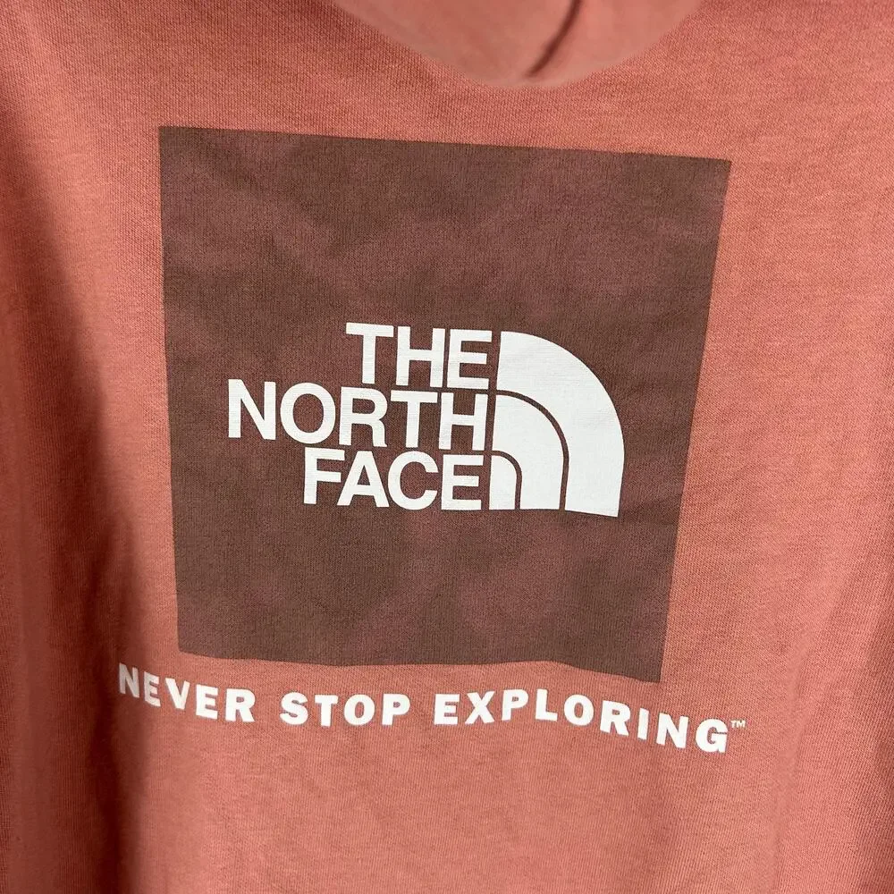The North Face Womens Hoodie Size Medium Pink Box Logo NSE Pullover - Picture 4 of 8
